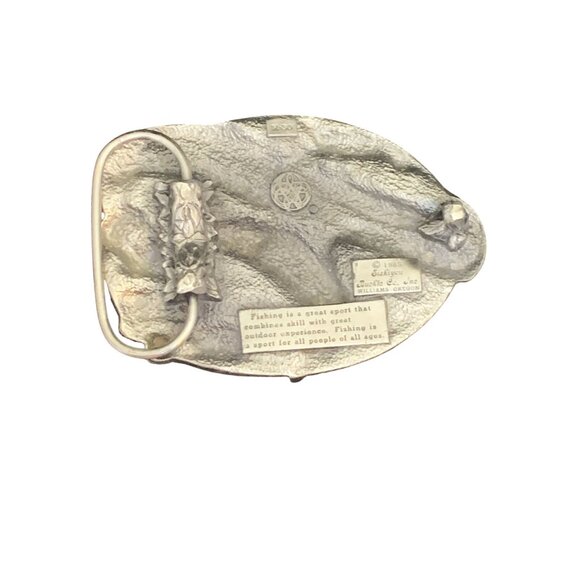 Vintage Siskiyou Id Rather Be Fishing 1985 Pewter Belt Buckle (1789) - Picture 3 of 4